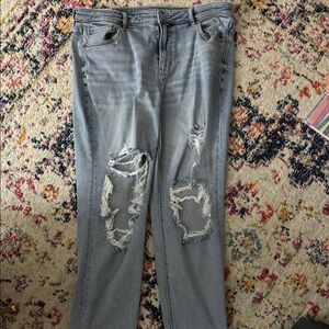 American Eagle Outfitters Light Blue Distressed Boyfriend Jeans